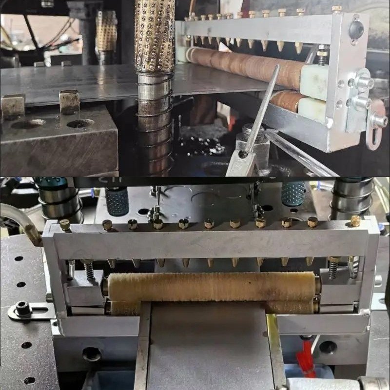 Рулонная полоса проходит через систему CT перед прессом