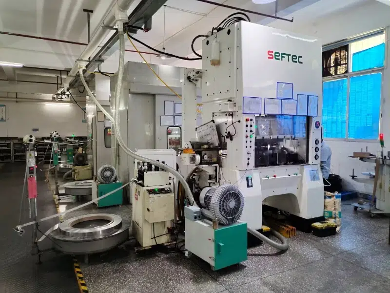Установка XF перед прессом SEFTEC с рукавом, направленным к штампу